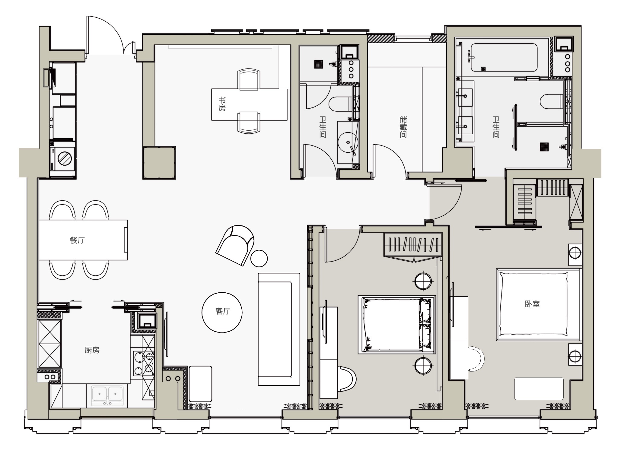 2+1户型 面积：165平米 平面图.jpg
