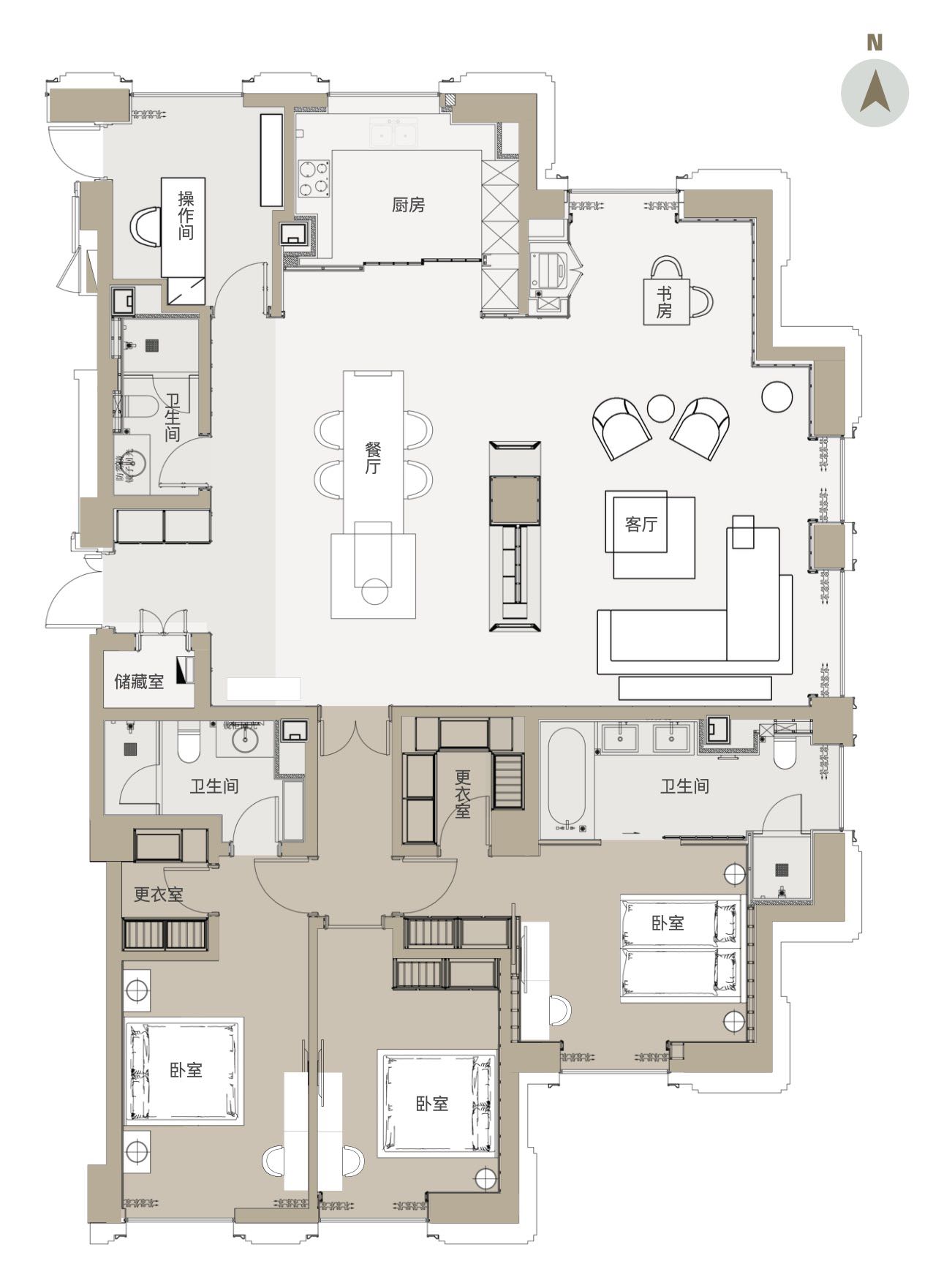 3+1户型 面积：252平米 平面图.jpg